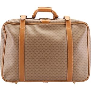 EVC Gucci Micro GG Coated Canvas and Leather Travel Bag Luggage Tag, lock, key